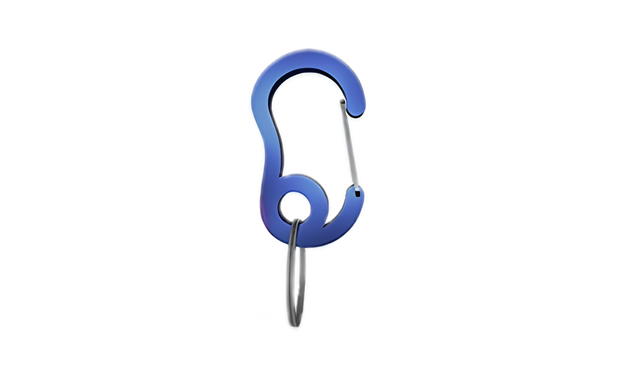 Luxury Snap Hook Blue snap hook carabiner with small split ring, durable, 13x22mm, for securing dog tags or accessories to collars.