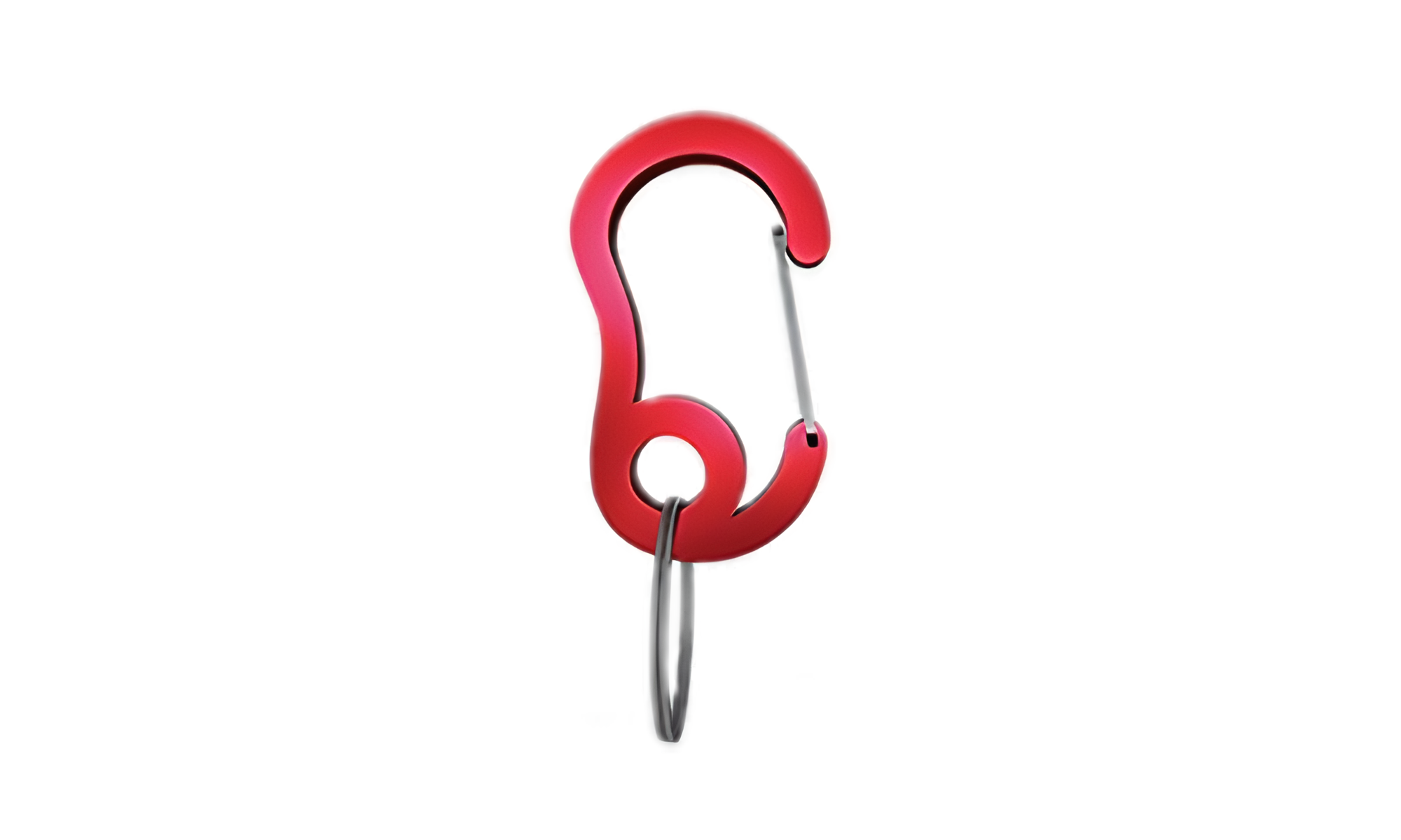 Luxury Snap Hook Red snap hook carabiner with small split ring, durable, 13x22mm, for securing dog tags or accessories to collars.