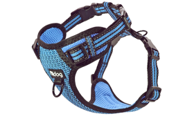 Stylish Breathable Nylon Dog Harness Stylish blue breathable nylon dog harness with adjustable buckle and straps, perfect fit with quick-release buckles.