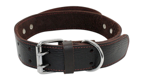 Genuine Leather Dog Collar with Quick Grab Handle Black genuine leather dog collar with quick-grab handle, durable and strong, with premium quality material.