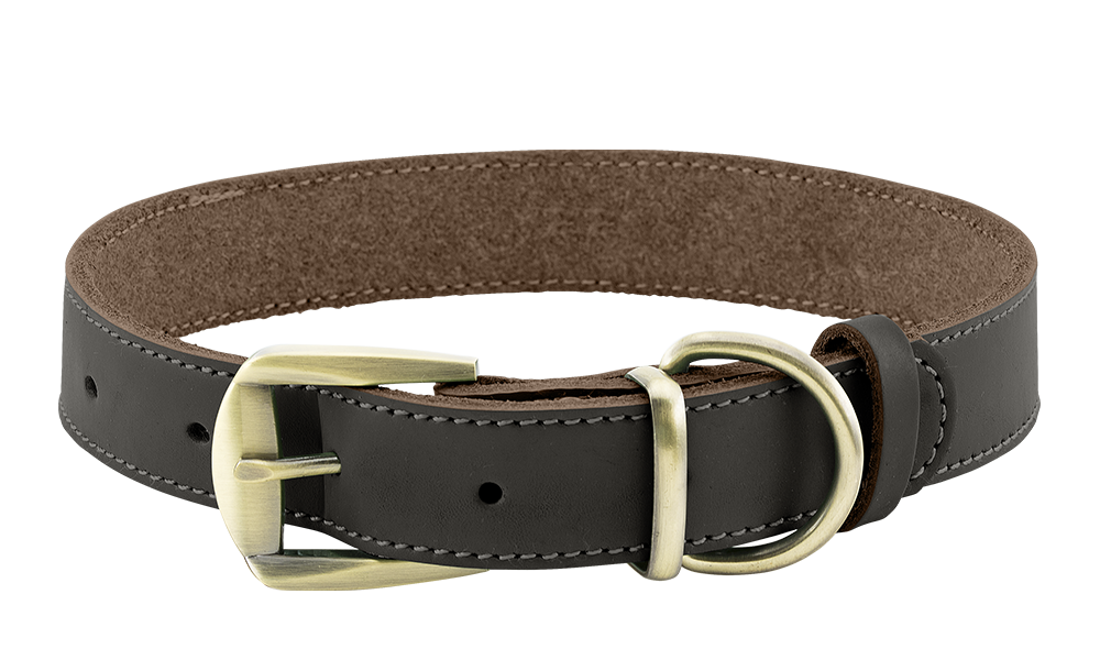 Luxury Genuine Leather Dog Collar Luxury genuine leather dog collar in brown with gold adjustable buckle, durable and strong, D-ring for leash.