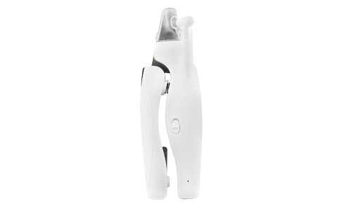 White LED nail clipper for dogs with built-in light for precisioin, with a ergonomic handle, safety guard, and nail file.