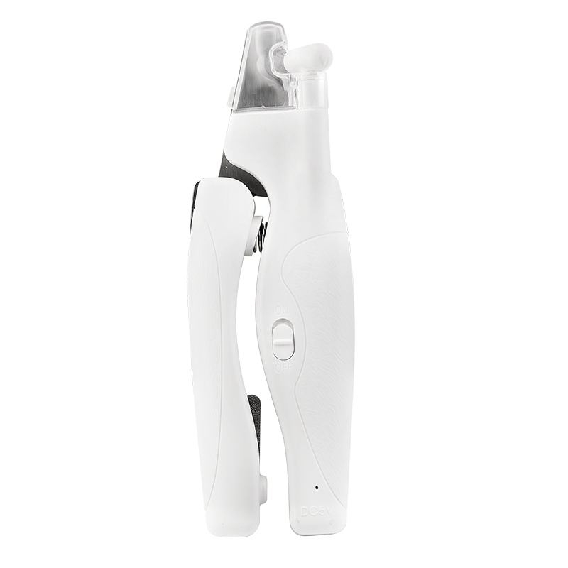 LED Dog and Cat Nail Clipper White LED nail clipper for dogs with built-in light for precisioin, with a ergonomic handle, safety guard, and nail file.