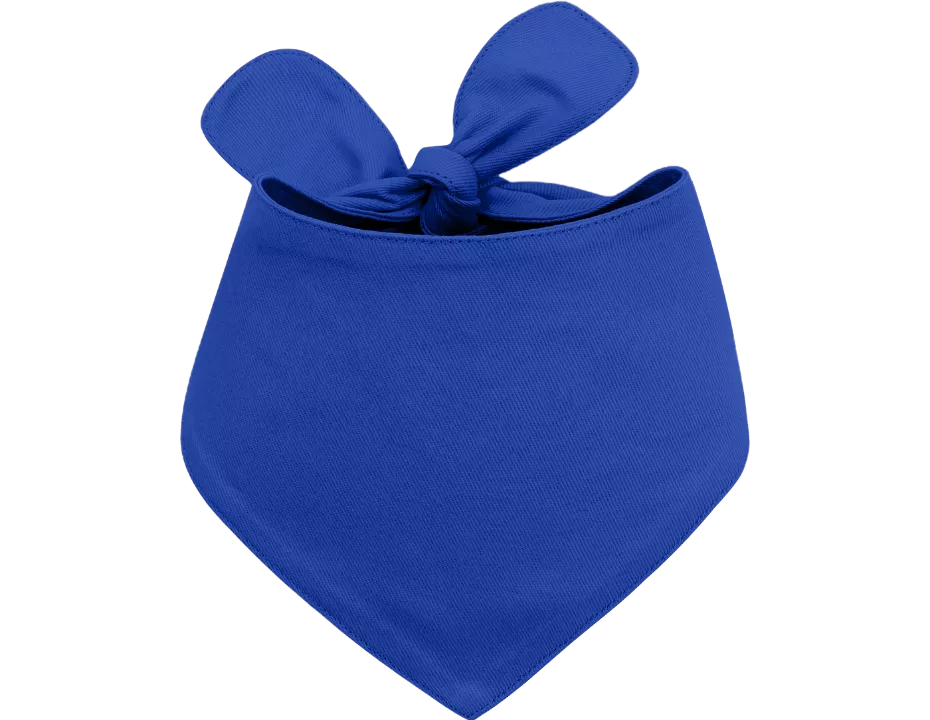 Personalised Dog Bandana with Embroidered Name Blue cotton personalised dog bandana with a knot tie, easy to wash, customisable with embroided name.