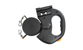 Tangle-Free Retractable Double Dog Leash with LED Light – 10ft Dual Lead for Two Dogs