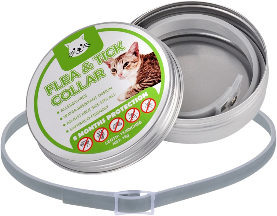 Natural Flea and Tick Collar For Cat Natural flea and tick collar for cats, 8 months of protection against fleas and ticks, waterproof and long-lasting design.