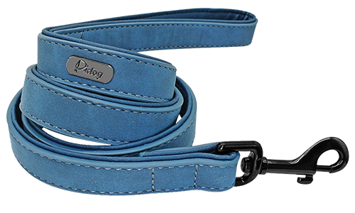 Luxury Velvet Dog Leash Blue luxury velvet dog leash, 120cm length and easy to grip, with a sturdy black metal clasp, designed for comforable walk.