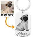 Personalised Dog Keyring with Engraved Pet Photo and Name